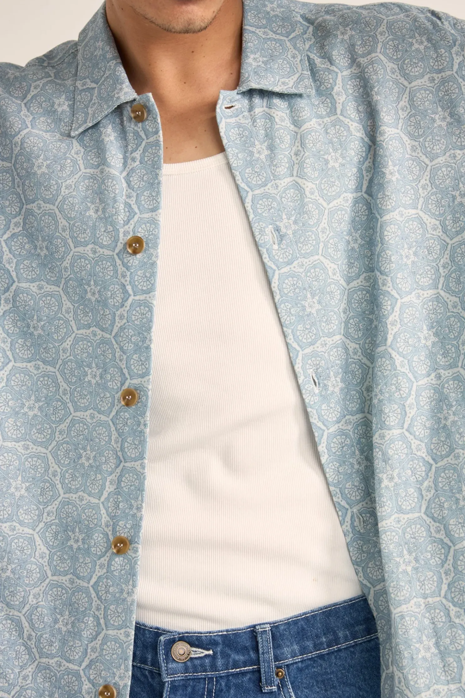 Rhythm Woven Shirts*Vera Ss Shirt Sky