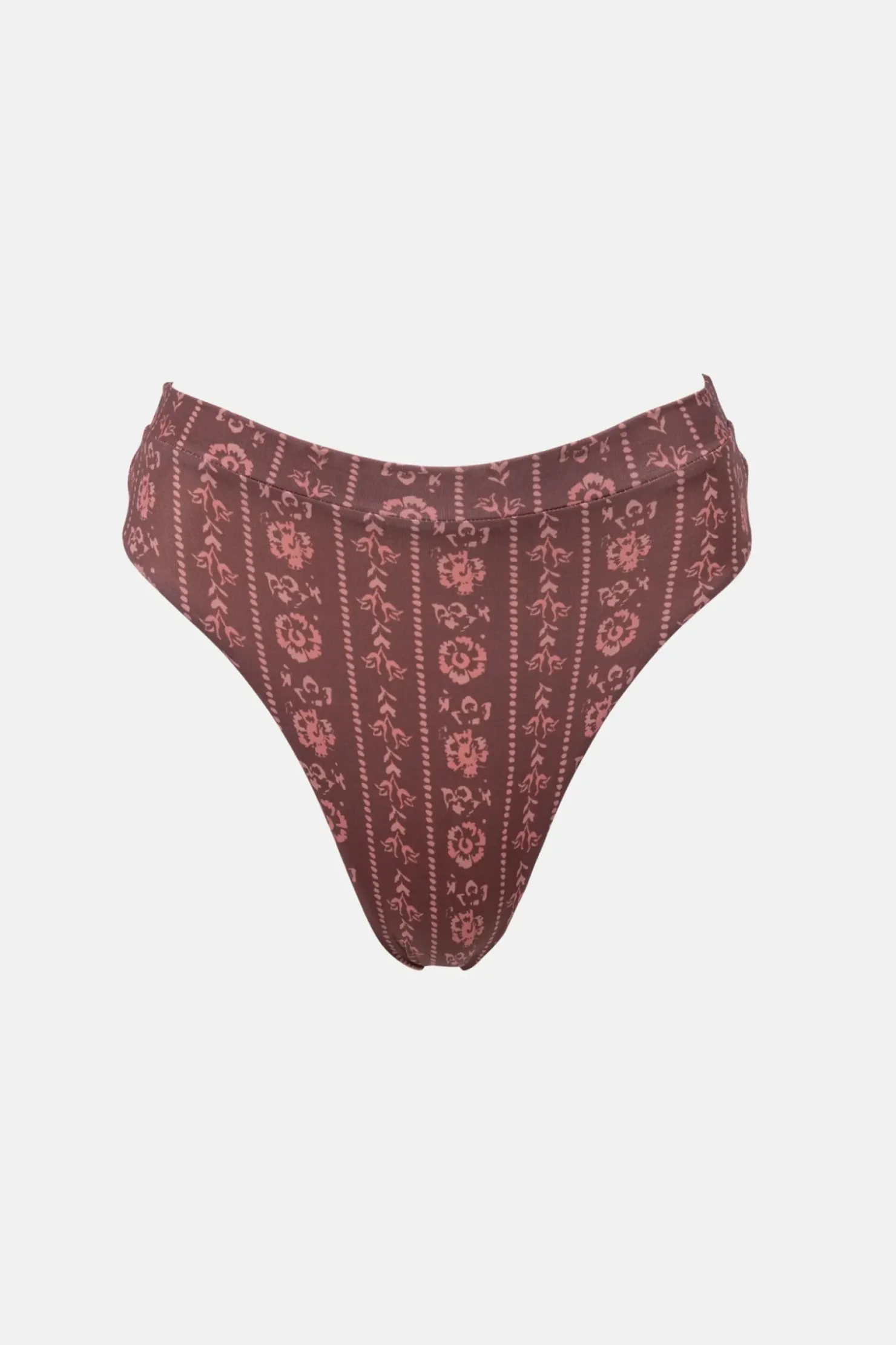 Rhythm Swim Bottoms*Vintage Floral Hi Waist Pant Burgundy