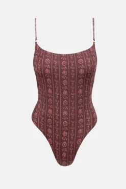 Rhythm One Piece Swim*Vintage Floral One Piece Burgundy