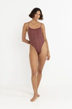 Rhythm One Piece Swim*Vintage Floral One Piece Burgundy