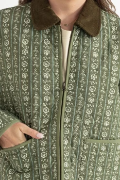 Rhythm Jackets*Vintage Floral Quilted Jacket Dusty Olive