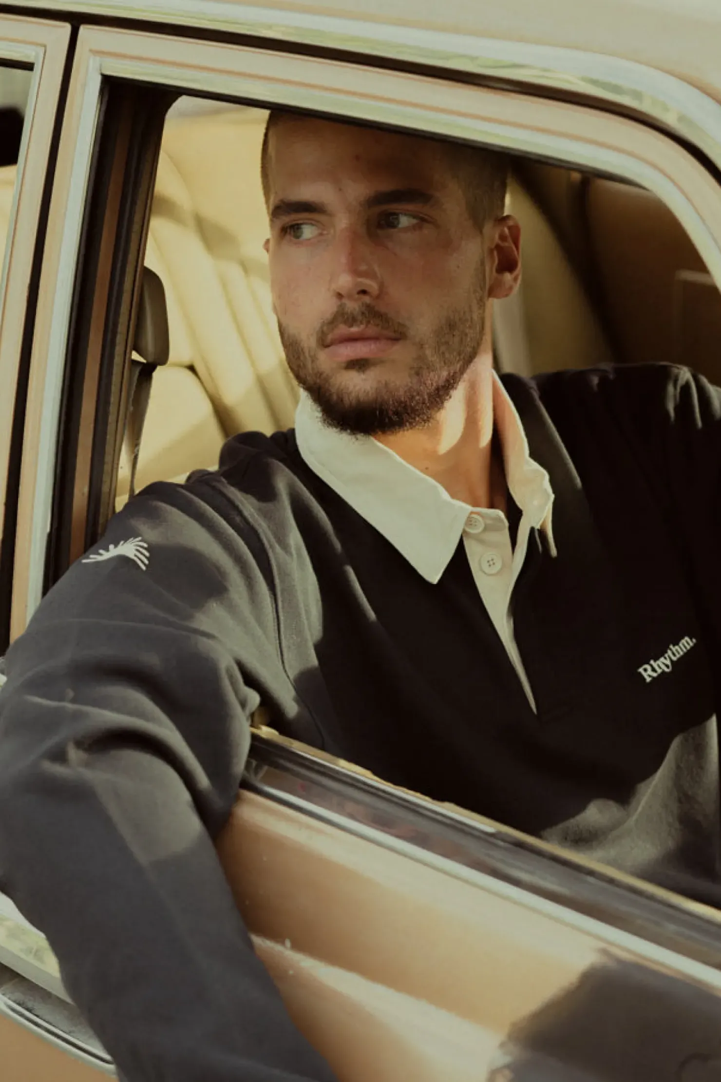 Rhythm Woven Shirts*Vintage Rugby Ls Polo Indigo