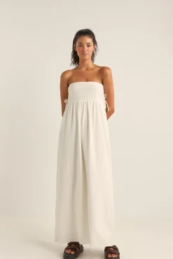 Rhythm Dresses*Zali Tie Side Maxi Dress Coconut